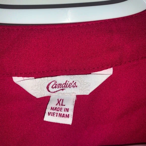🇨🇦 Candie’s Button Down Long Sleeve Top and Lace Back - XL - Picture 2 of 13